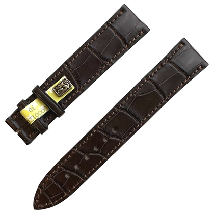 Original Christiaan van der Klaauw Watch Strap Real Alligator Skin Dark Brown XL 20mm