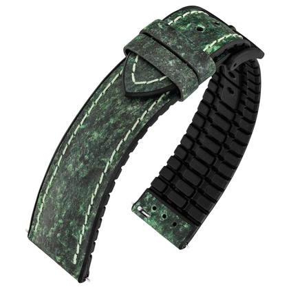 Hirsch Stone Performance Watch Strap Slate / Rubber - Green