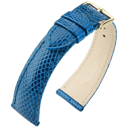 Hirsch Berlin Lizard Real Lizard Skin Watch Strap Aqua - 18mm