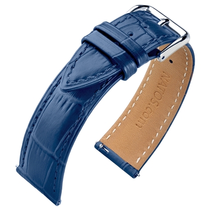 Calf Skin Alligatorgrain Watch Strap Blue
