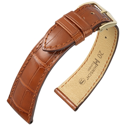 Hirsch London Watch Strap Alligator Skin Matte Cognac