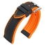 Sailcloth Structure Watch Strap FKM Rubber Black Orange