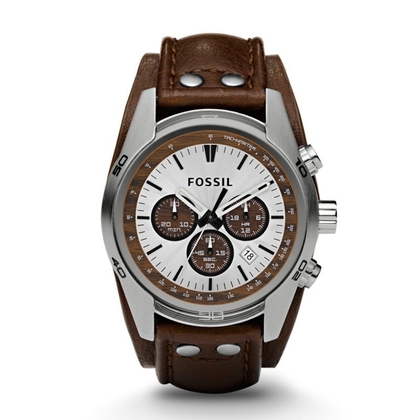 Fossil CH2565 Watch Strap Brown Leather