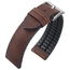 Brown Vintage Leather on Black Rubber Watch Strap