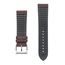 Brown Vintage Leather on Black Rubber Watch Strap