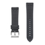 Black Vintage Leather on Black Rubber Watch Strap