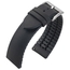 Black Vintage Leather on Black Rubber Watch Strap