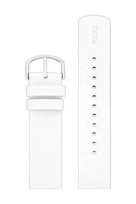 Picto Watch Strap White Leather 20mm
