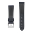 Blue Vintage Leather on Black Rubber Watch Strap