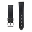 Black Leather on Black Rubber Watch Strap