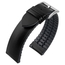Black Leather on Black Rubber Watch Strap