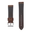 Brown Leather on Black Rubber Watch Strap