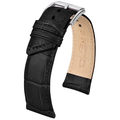 Hirsch Princess Watch Strap Alligator Grain Black