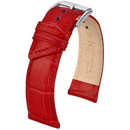 Hirsch Princess Watch Strap Alligator Grain Red