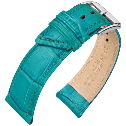 Hirsch Princess Watch Strap Alligator Grain Turquoise