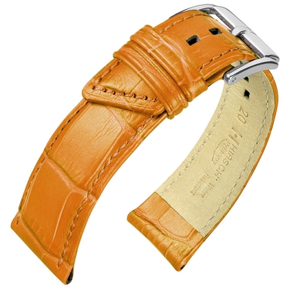 Hirsch Princess Watch Strap Alligator Grain Orange