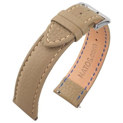 Lychee Pattern Leather Watch Strap Taupe