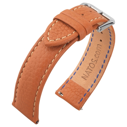 Lychee Pattern Leather Watch Strap Light Brown
