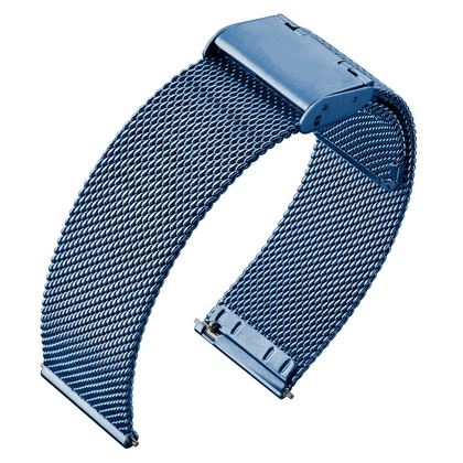 Mesh Milanese Watch Bracelet 0.6 Finely Woven Blue Steel