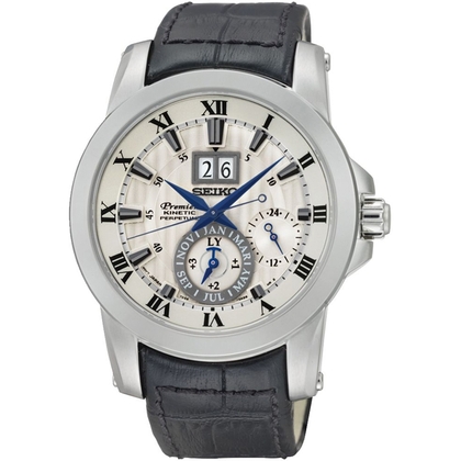 Seiko Premier Watch Strap SNP115P1 Black Leather