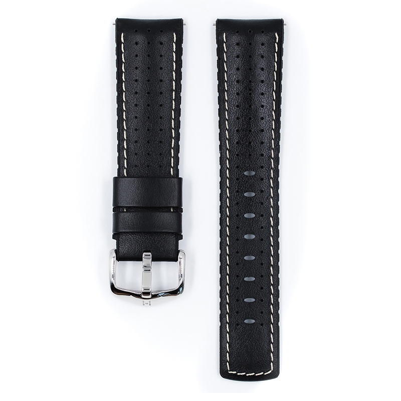 Hirsch Tiger Performance Collection Black Caoutchouc/Leather 300m WR