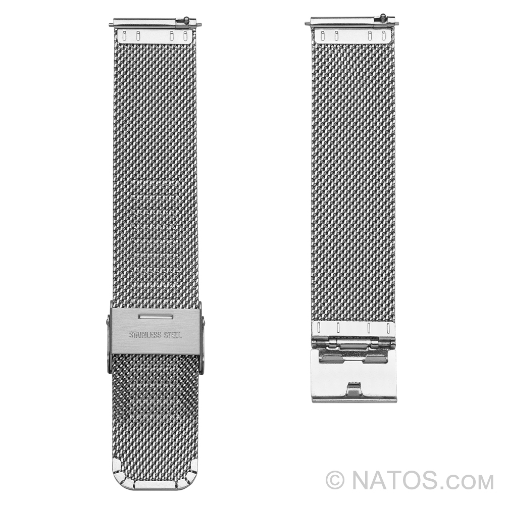 Mesh Milanese Watch Bracelet 0.6 Finely Woven Steel - Safety Clip