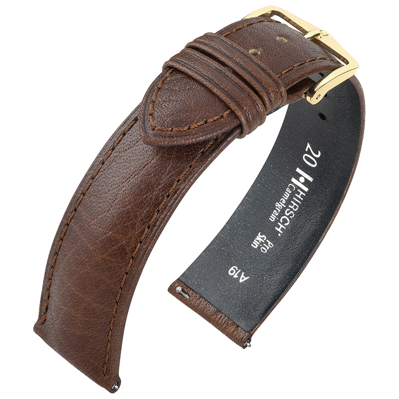 Hirsch Camelgrain Watch Band Pro Skin Allergy Free Brown
