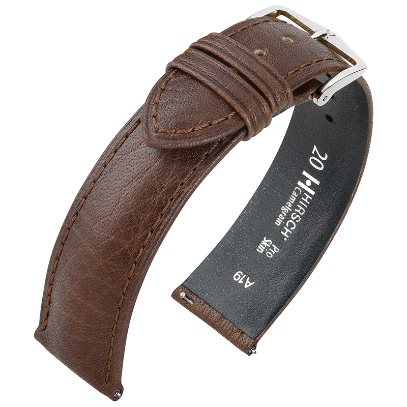 Hirsch Camelgrain Watch Band Pro Skin Allergy Free Brown