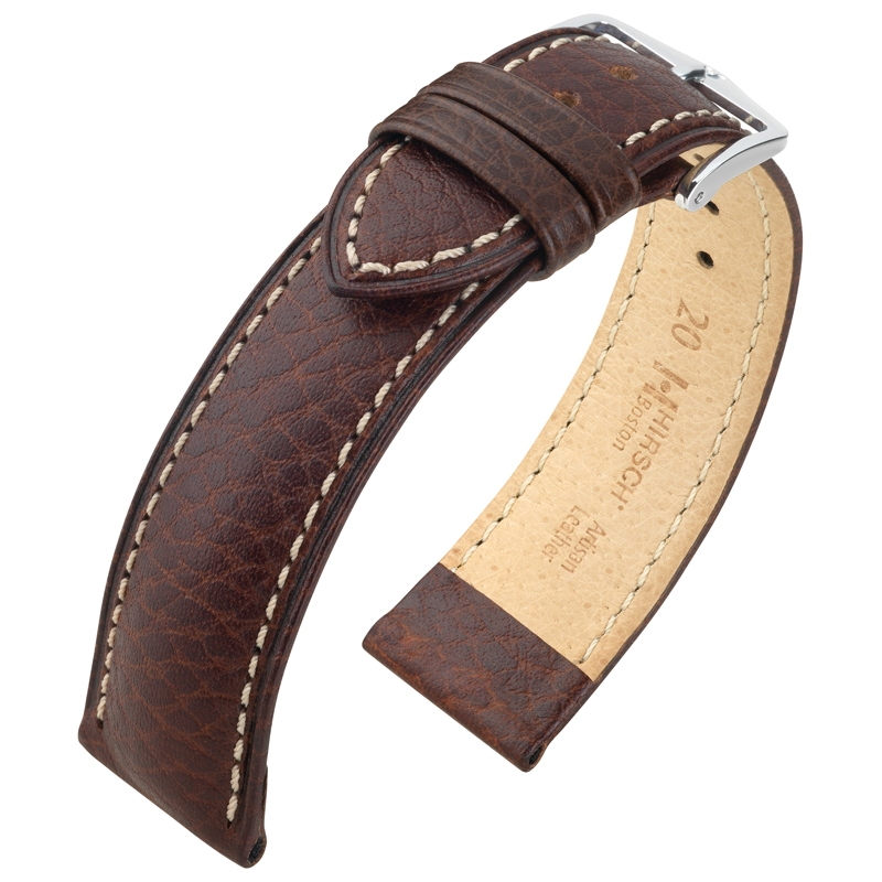 Hirsch Boston Watch Strap Buffalo Calf Brown