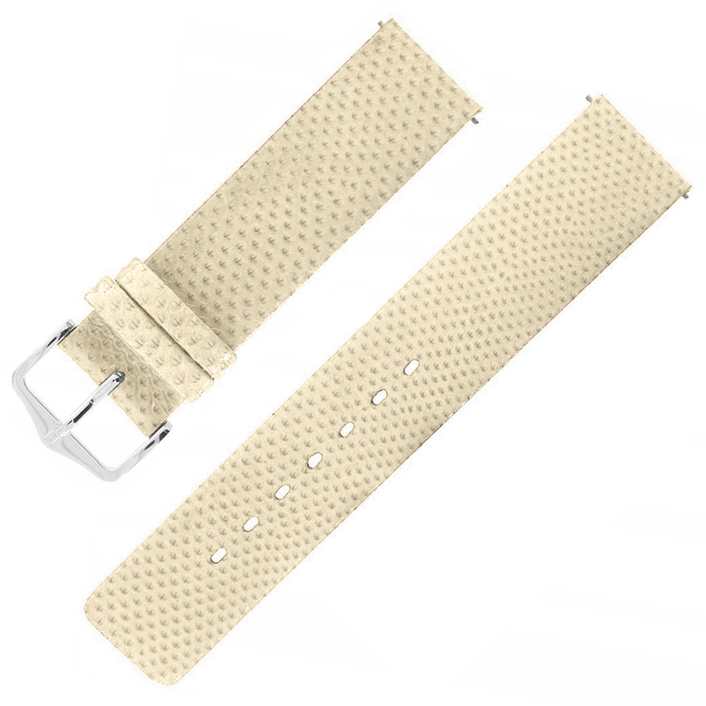 Hirsch Aqualino Watch Strap Snake Skin Beige