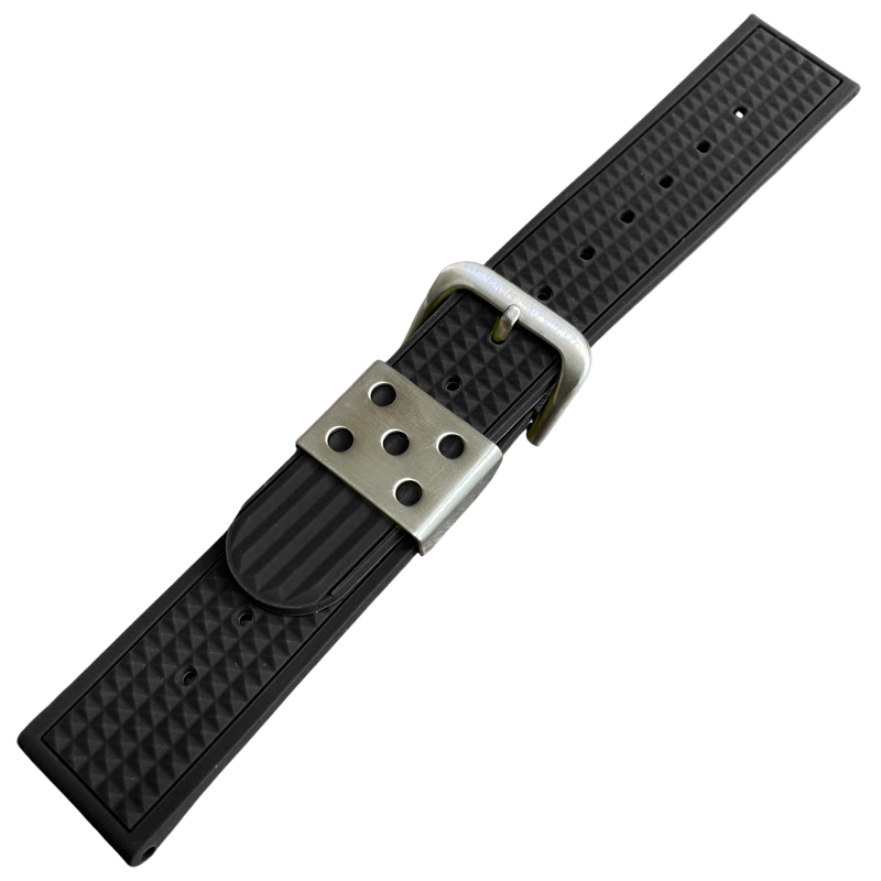 Waffle Strap Rubber Watch Strap Black
