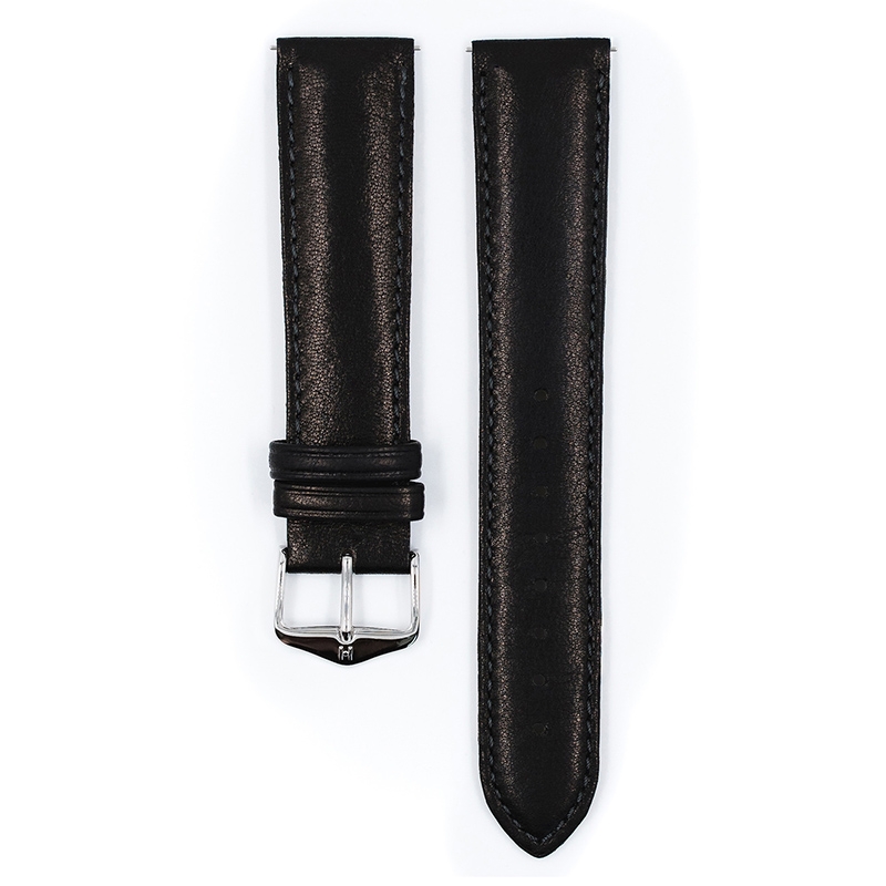 Hirsch Merino Artisan Watch Band Nappa Leather Black