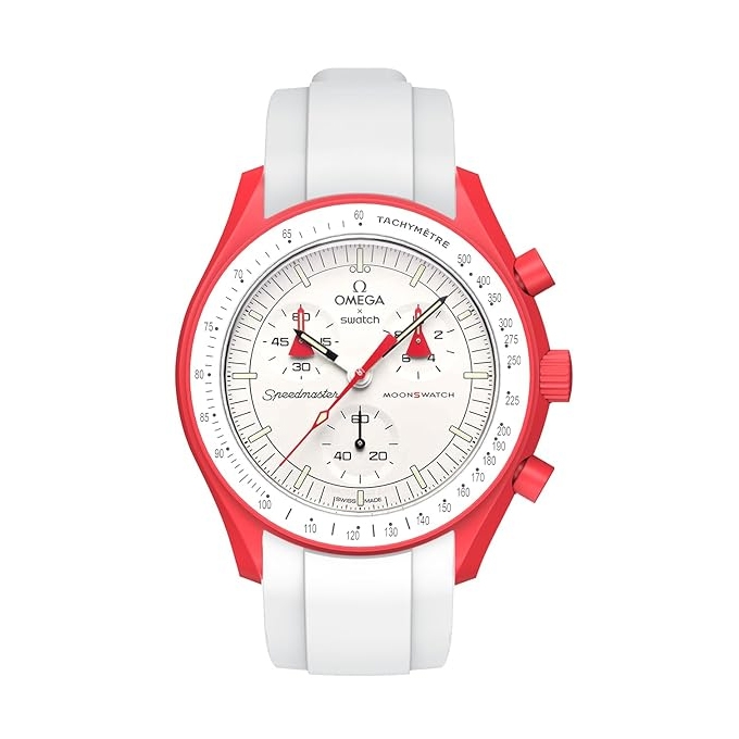Rubber Watch Strap for MoonSwatch White