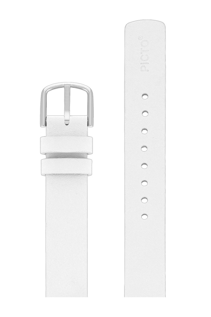 Picto Watch Strap White Leather 14mm