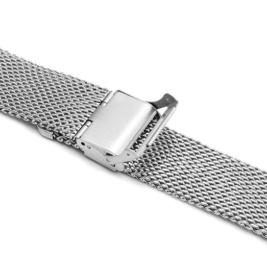 Mesh Milanese Watch Bracelet 0.6 Finely Woven Steel - Safety Clip