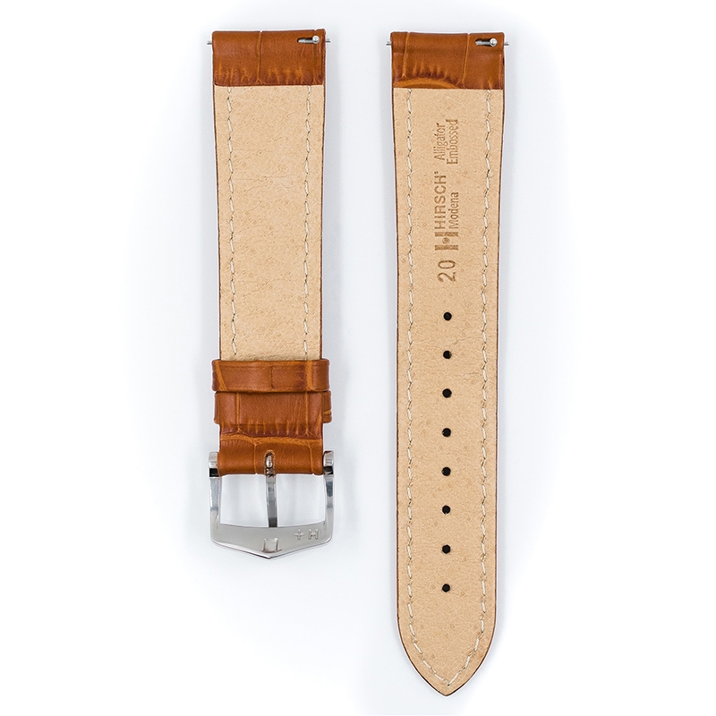 Hirsch Modena Calfskin Watchband Alligatorgrain Honey