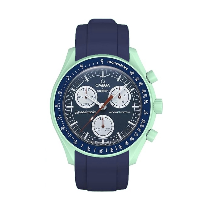 Rubber Watch Strap for MoonSwatch Blue