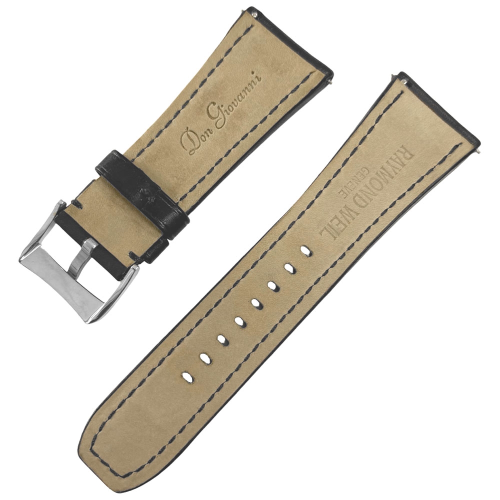Raymond Weil Don Giovanni Watch Strap Calf Skin Black 28mm