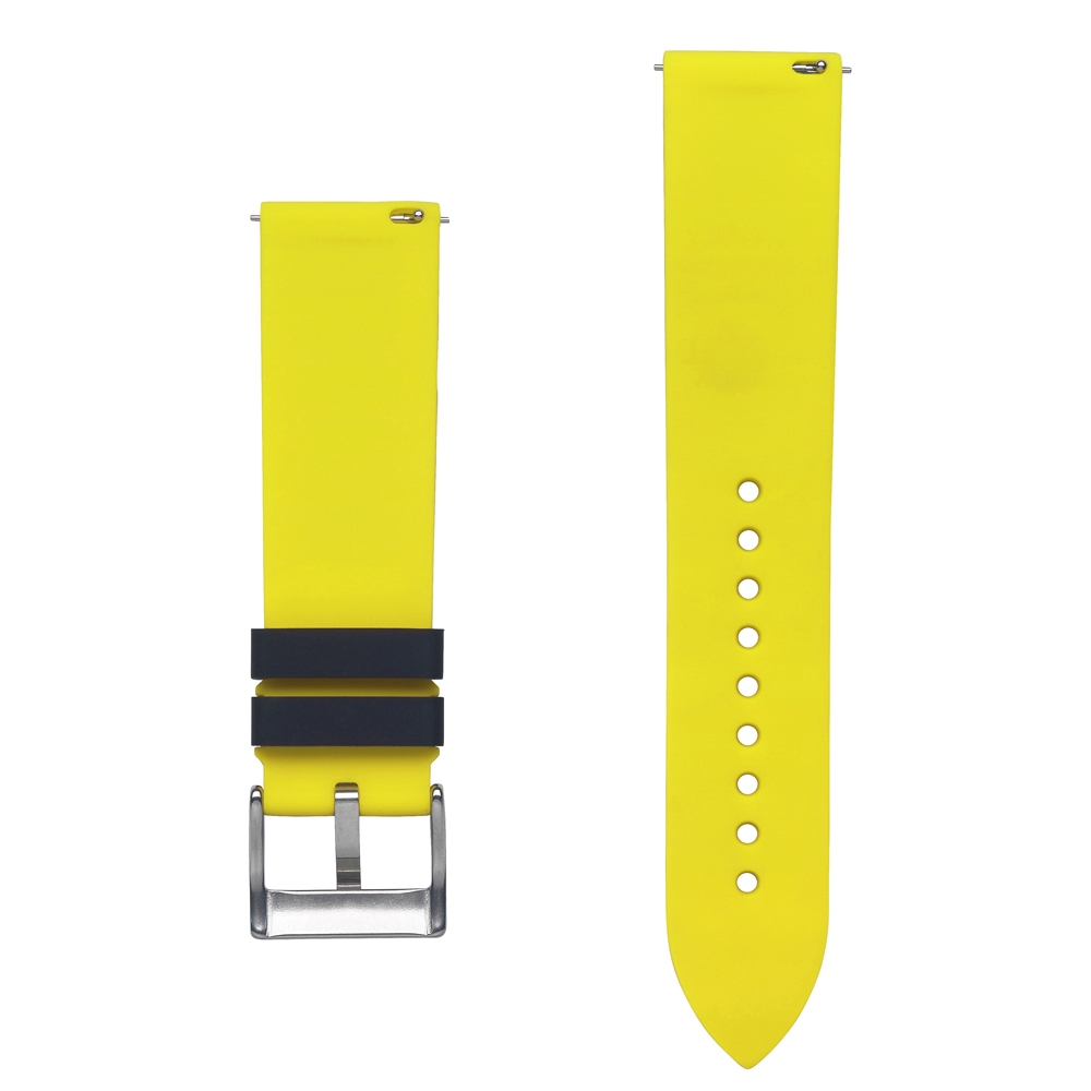 Silicone Rubber Watch Strap Black Yellow