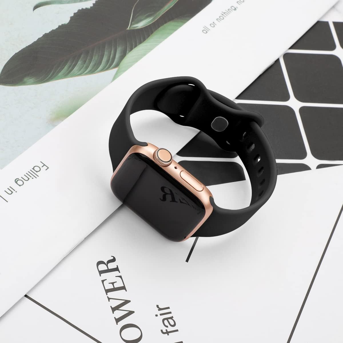 Apple Watch Strap Silicone Rubber Black