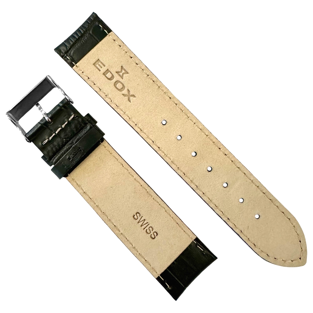 Edox Alligatorgrain Calf Skin Watch Strap with Buckle Brown
