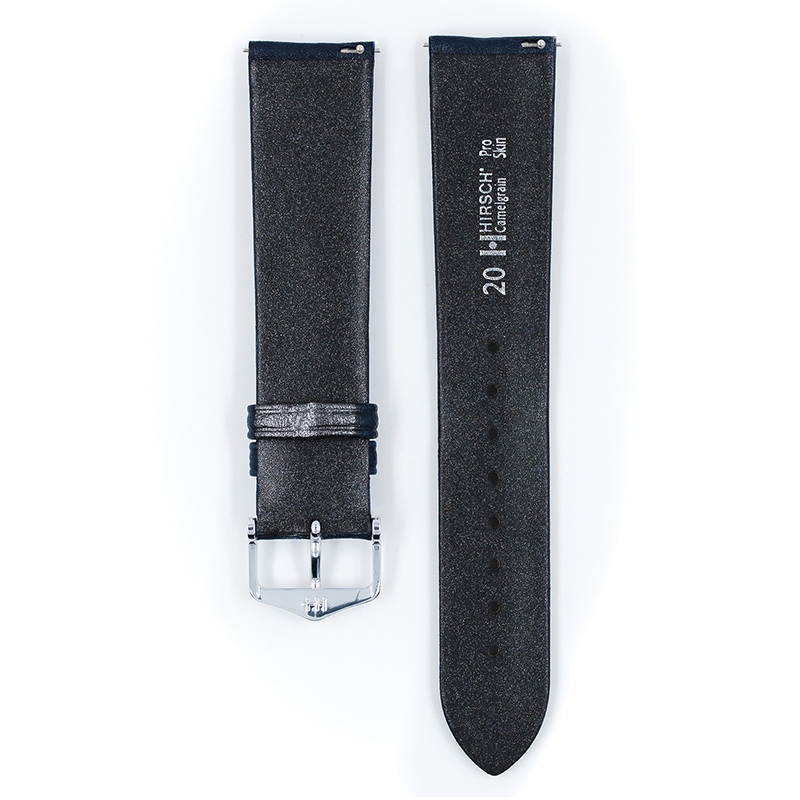 Hirsch Camelgrain Watch Band Pro Skin Allergy Free Blue