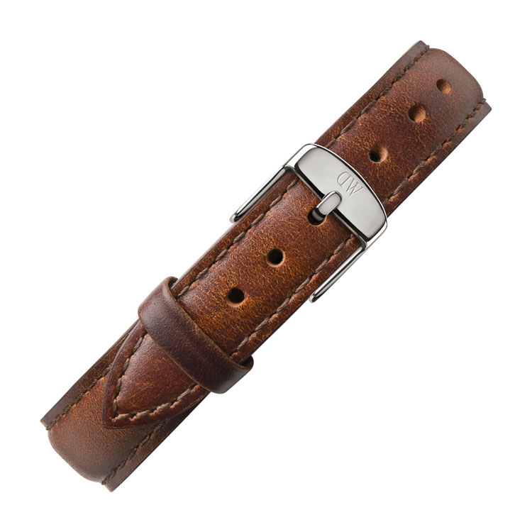 Daniel Wellington 13mm Classy St Mawes Brown Leather Watch Strap Stainless Steel Buckle