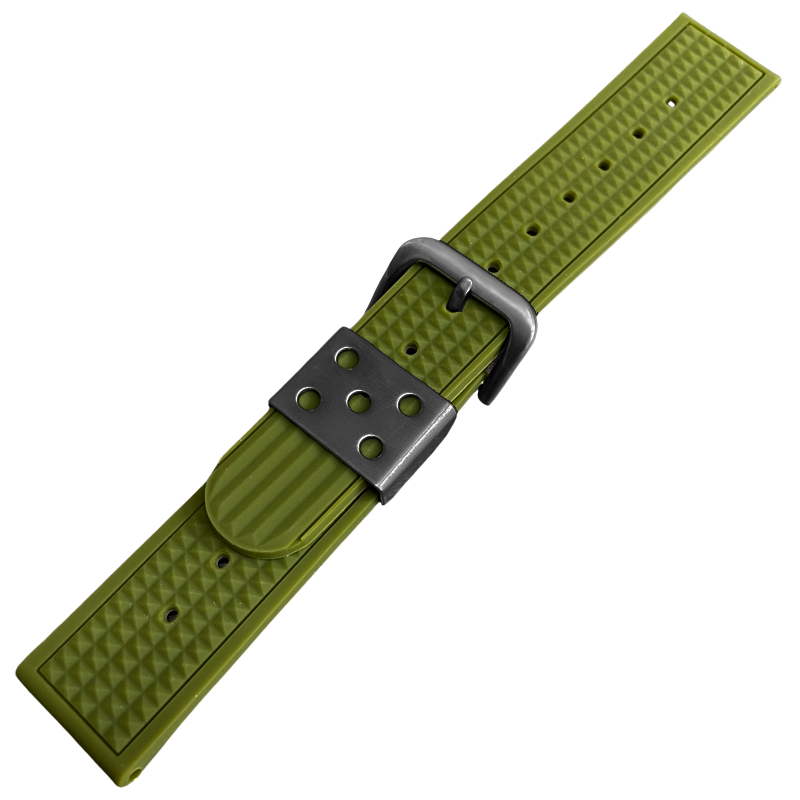Waffle Strap Rubber Watch Strap Green