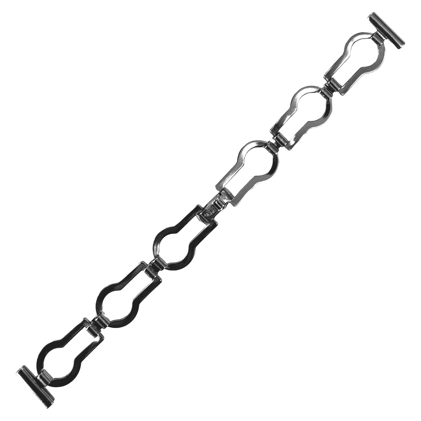 FS Steel Watch Bracelet Keyhole Link 0690 - Vintage NOS 70's - 14mm