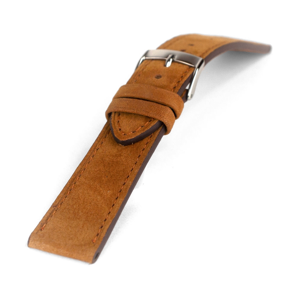 LIC Nubuck Bull Skin Watch Strap Whisky