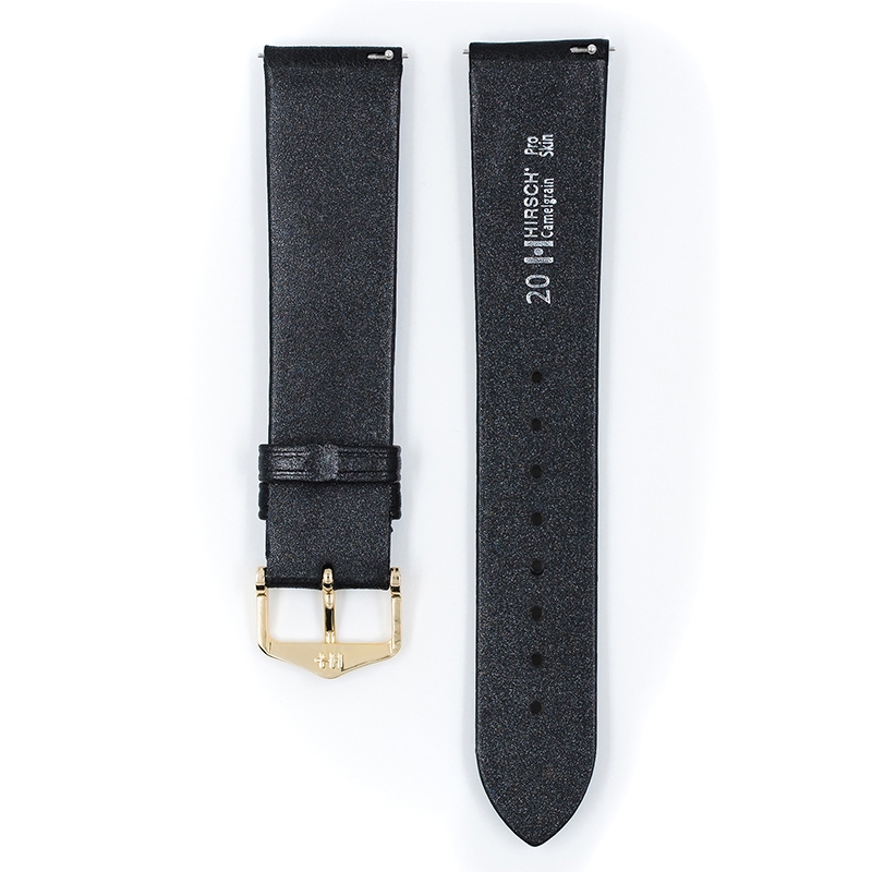 Hirsch Camelgrain Watch Band Pro Skin Allergy Free Black
