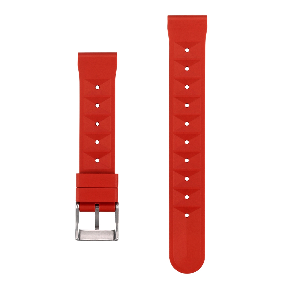 Seiko Style Waffle Strap Watch Strap Rubber Red