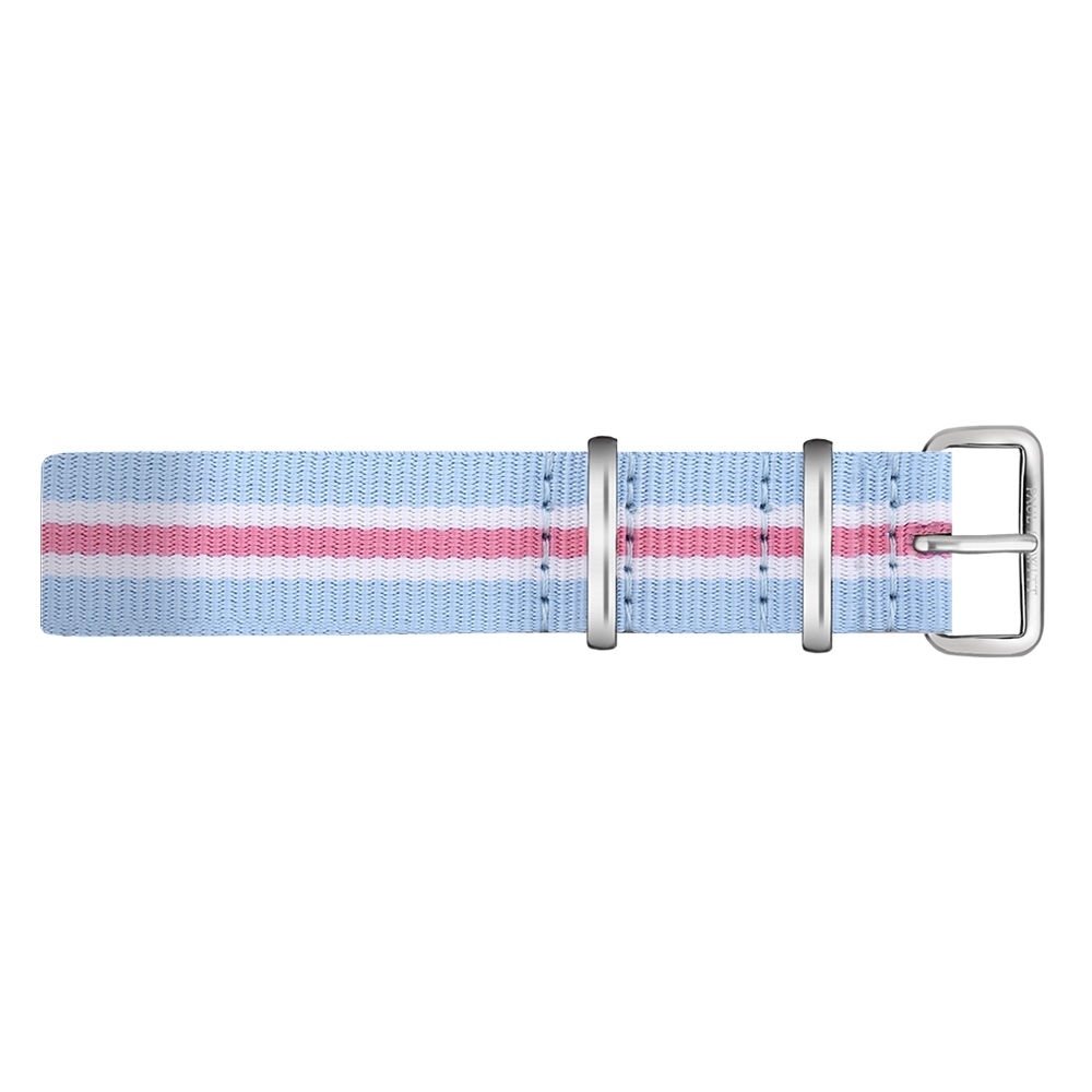 Paul Hewitt NATO Watch Strap Lightblue White Pink with Steel Buckle 20mm