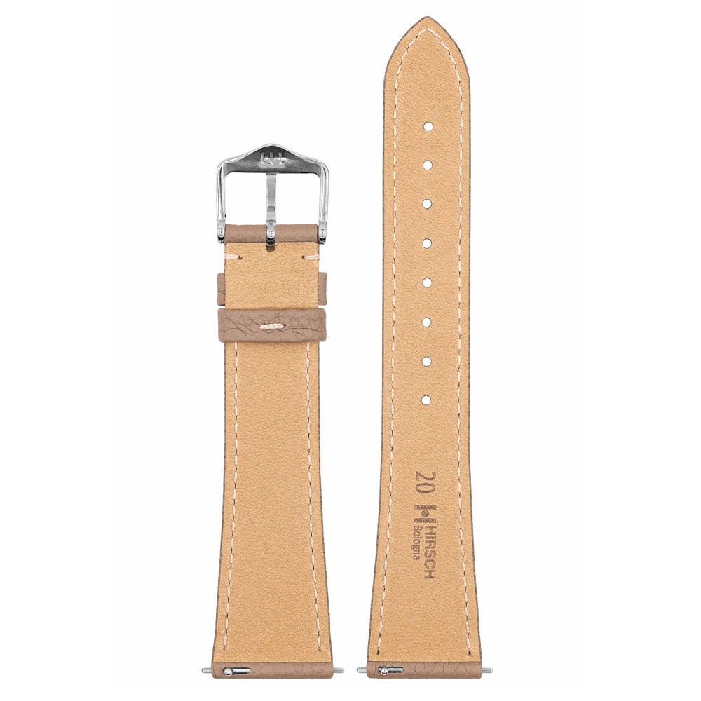 Hirsch Bologna Watch Strap Structured Epsom Calf Skin Taupe